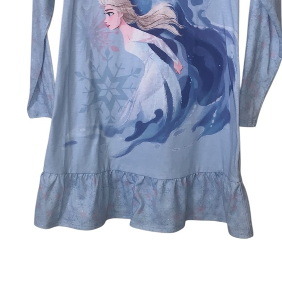 Disney Collection Frozen Elsa Winter Themed Long Sleeve Nightgown Girls 7/8 - Picture 3 of 5